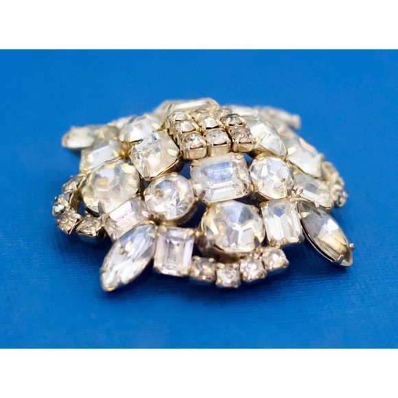 Vintage Large Diamond Gem Rhinestone Art Deco Statement Brooch - D39 - Picture 2 of 3